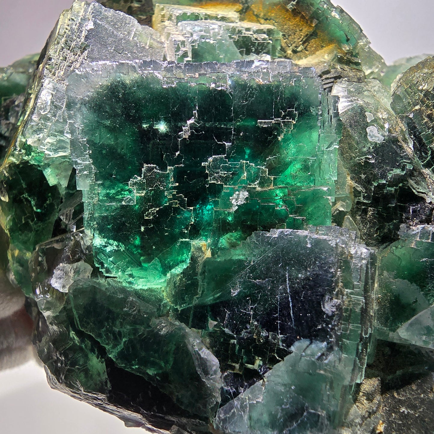 Spécimen de cube de fluorite fantôme XXL, parqueté vert Okorusu, Namibie 150*127*73mm 