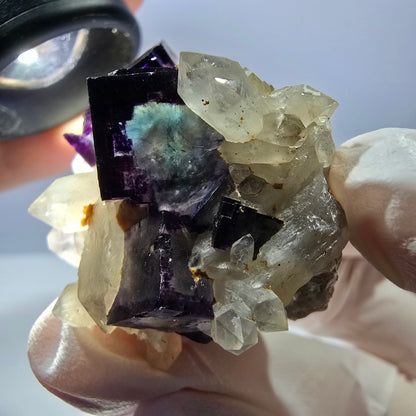 Cubes de fluorite fantôme transparente, spécimen de quartz, Okorusu zonal, Namibie, 37 x 32 x 31 mm 