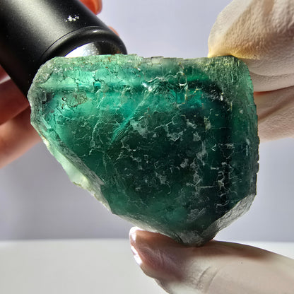 Spécimen de cube de fluorite fantôme, parquet vert Okorusu, Namibie 44*37*35 mm 