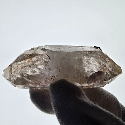 Quartz fumé squelette Enhydro DT, calcite UV, 1 poche Bubble Valentine, Namibie 87 x 34 x 24 mm 