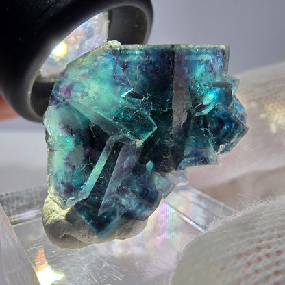 Spécimen de cube de fluorite fantôme, zonal – Nouvelle découverte ! Okorusu, Namibie, 30 x 20 x 17 mm 