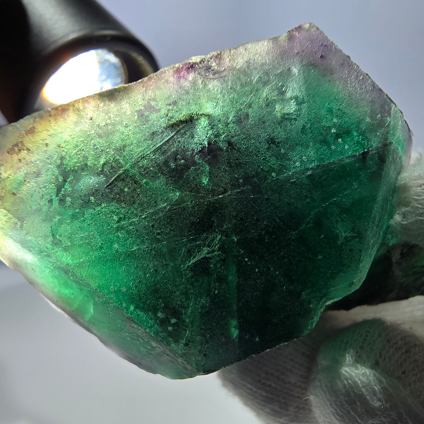Phantom Fluorit Würfel Stufe, hexagonal grün lila Erongo, Namibia 62*41*32mm
