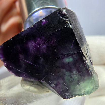 Seltener Phantom Fluorit Würfel, zonal grün lila Okorusu, Namibia 23*20*18mm
