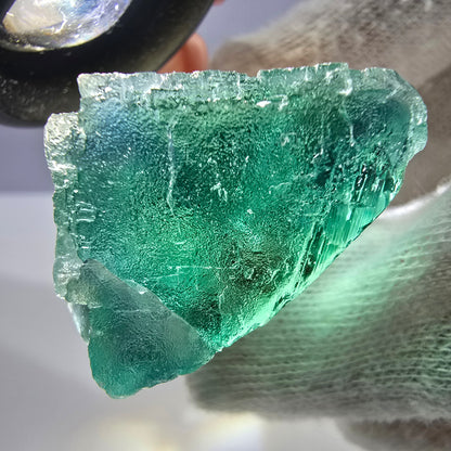 Spécimen de cube de fluorite fantôme parqueté vert turquoise Okorusu, Namibie 36*26*22mm 