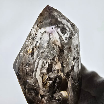 Sceptre DT Enhydro Skeleton Smoky Quartz 4x Bubble (grand) Valentine Pocket Namibie 106*53*46mm 