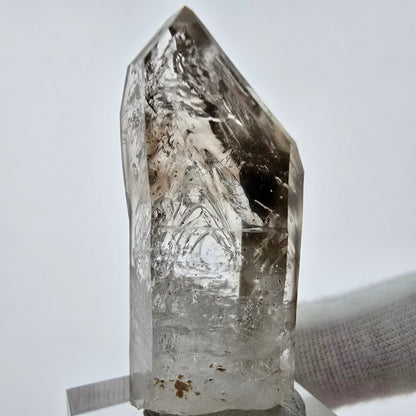 Enhydro Phantom Smoky Quartz Sceptre Tip 3x Bubble Goboboseb, Namibie 44*19*13mm 