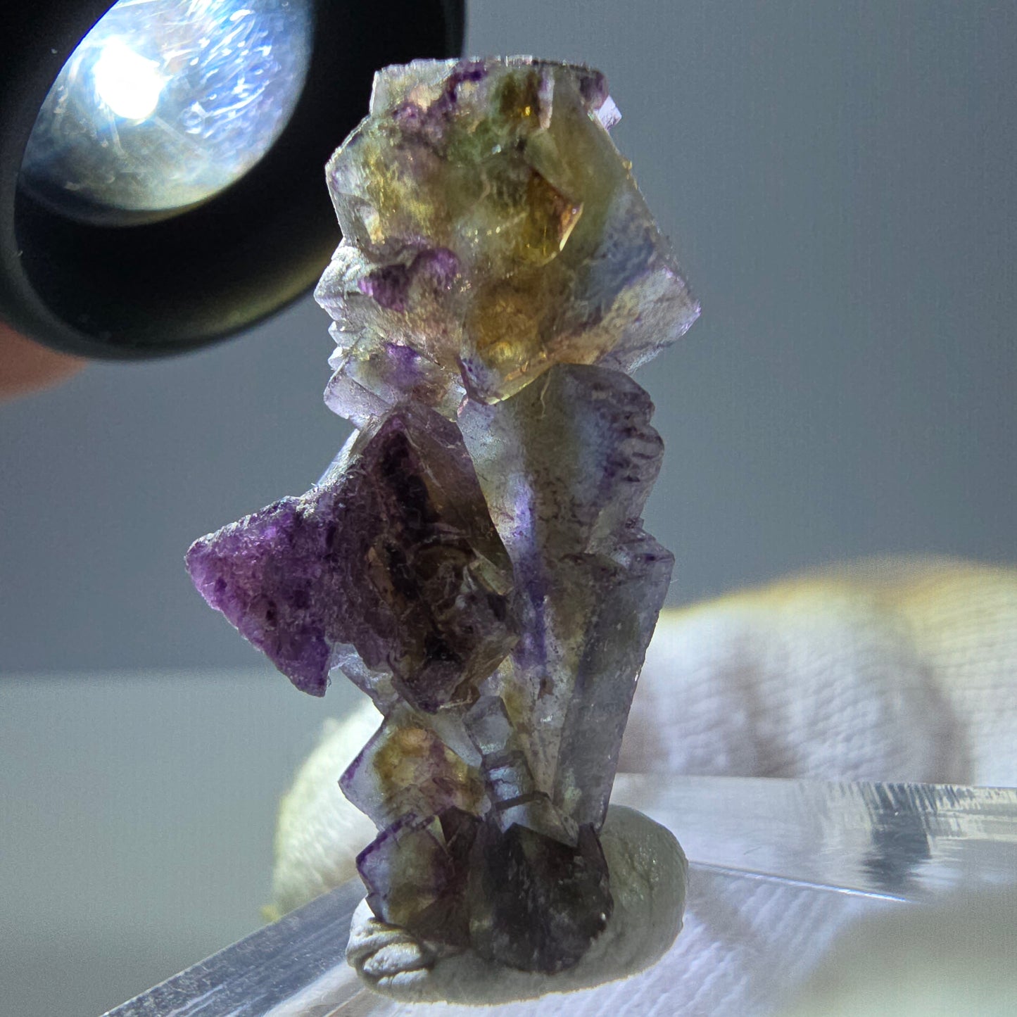 Phantom Fluorit Würfe Stufe, lila gelb Erongo, Namibia 31*16*11mm