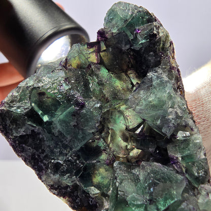Phantom Fluorit Würfel Stufe grün lila zonal Okorusu Namibia 82*48*15mm