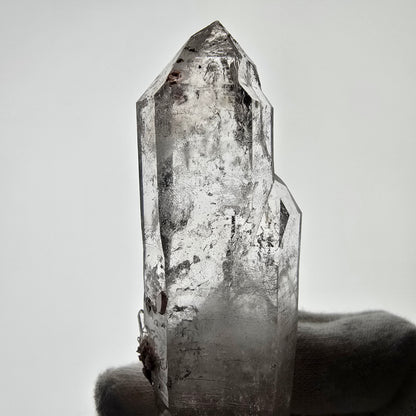 Sceptre de poche Enhydro Skeleton Smoky Quartz DT Valentine Goboboseb Namibie 112*26*18mm 