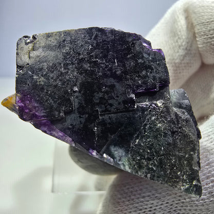 Klare Phantom Fluorit Würfel Stufe zonal grün lila Okorusu, Namibia 46*31*33mm