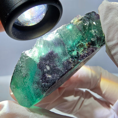 Spécimen de cube de fluorite fantôme parqueté vert violet Okorusu, Namibie 46*37*25 mm 