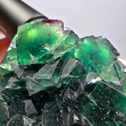 Spécimen de cube de fluorite fantôme, parqueté zonal Okorusu Namibie 74*50*50mm 