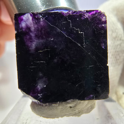 Klare Phantom Fluorit Würfel Stufe zonal grün lila Okorusu, Namibia 25*25*17mm