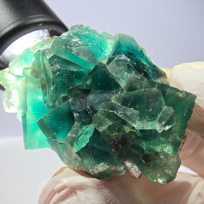Spécimen de cube de fluorite fantôme transparente, vert Okorusu, Namibie 44 x 34 x 21 mm 