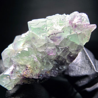 Rare zonar fluorite vert violet Schörl tourmaline spécimen Erongo Namibie 60*41*20mm