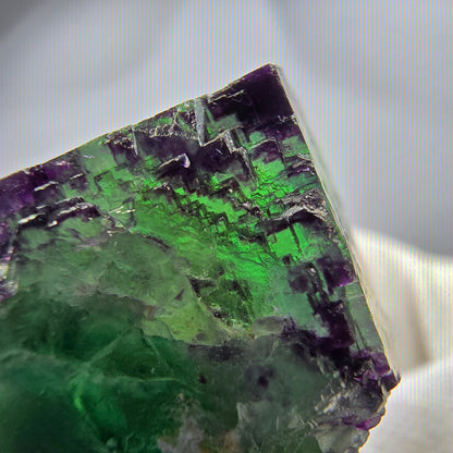 Seltener Phantom Fluorit Würfel, zonal grün lila Okorusu, Namibia 40*35*29mm