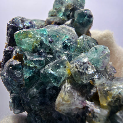 Cube de fluorite fantôme zonal, spécimen de tourmaline Schorl, Erongo, Namibie, 60 x 41 x 28 mm 