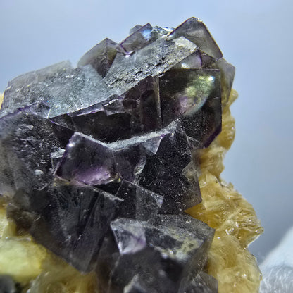 Bunte Phantom Fluorit Würfel Schörl Turmalin Muskovit Erongo, Namibia 53*45*21mm