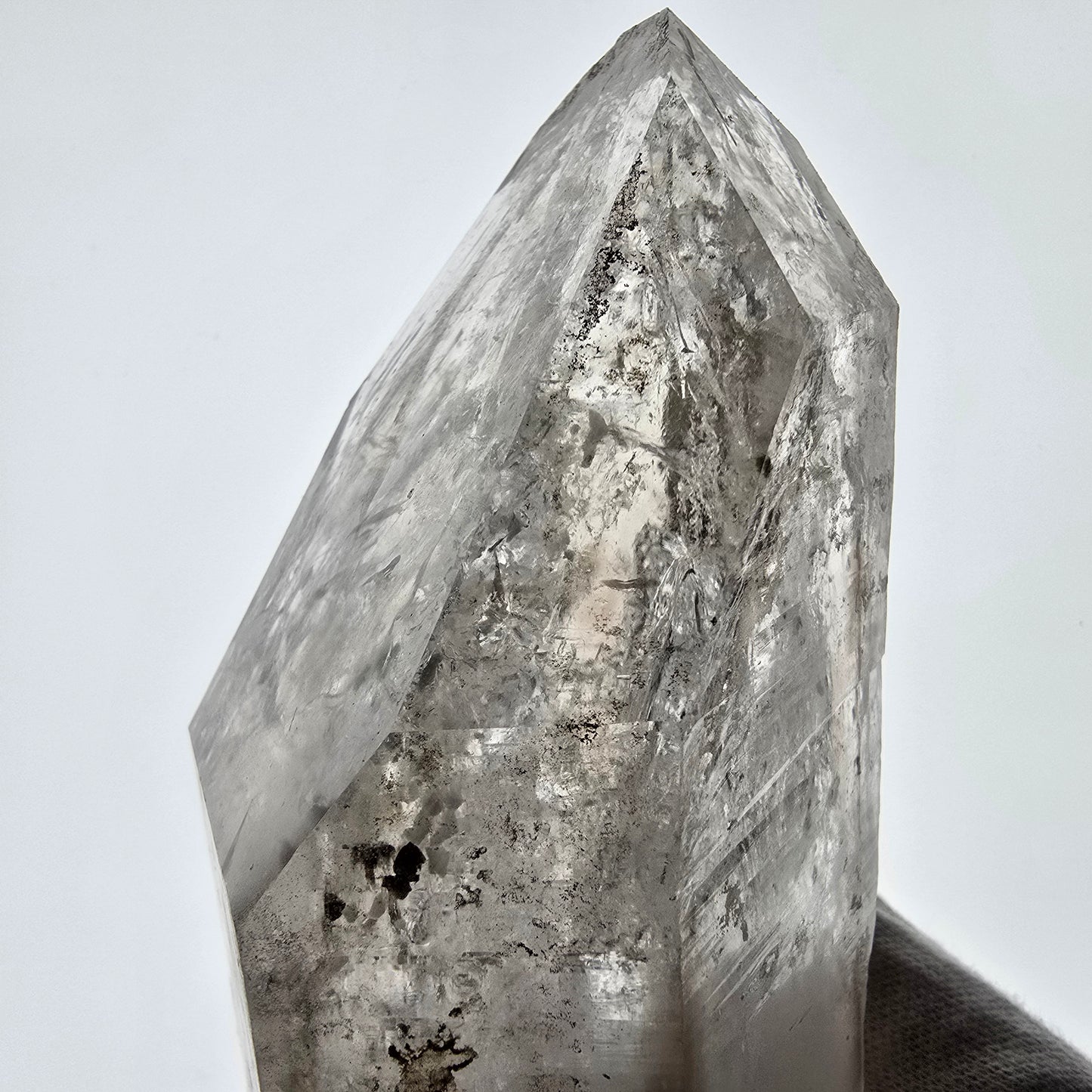 XL Enhydro Skeleton Smoky Quartz DT Scepter, 2x Bubble Valentine Pocket, Namibia 145*69*55mm 