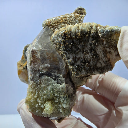 Rauchquarz, Hyalit Schörl Turmalin Orthoklas Muskovit Erongo, Namibia 74*68*36mm