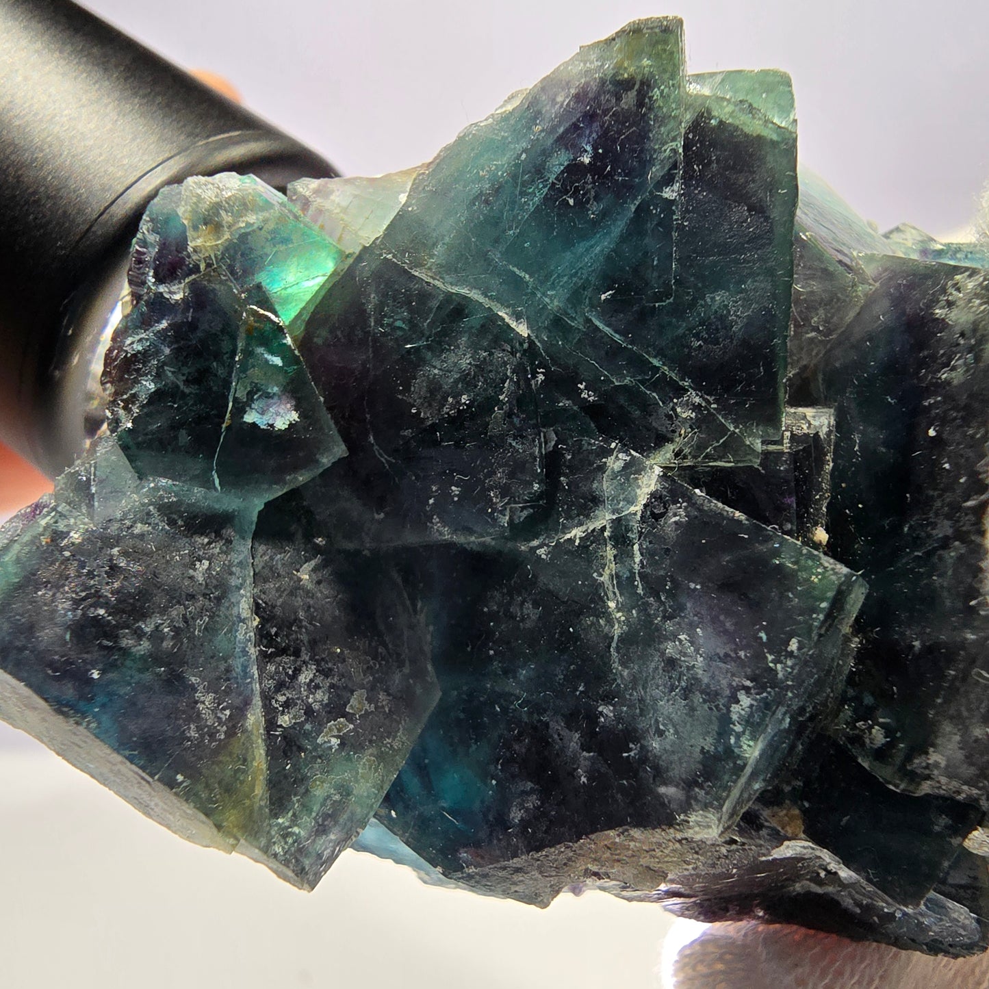 Seltene Phantom Fluorit Würfel Stufe, zonal - Neuer Fund! Okorusu Namibia 67*48*28mm