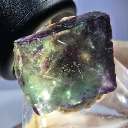Cube de fluorite fantôme transparente, vert violet, Okorusu, Namibie, 18 x 16 x 15 mm 