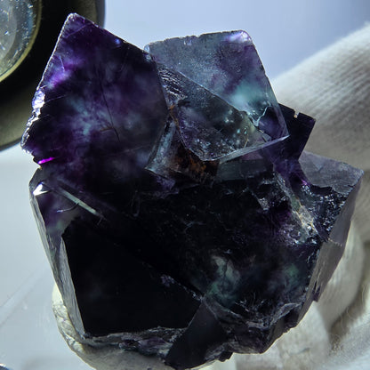 Rare Phantom Fluorite Cube Specimen zonal green purple Okorusu, Namibia 41*34*21mm 