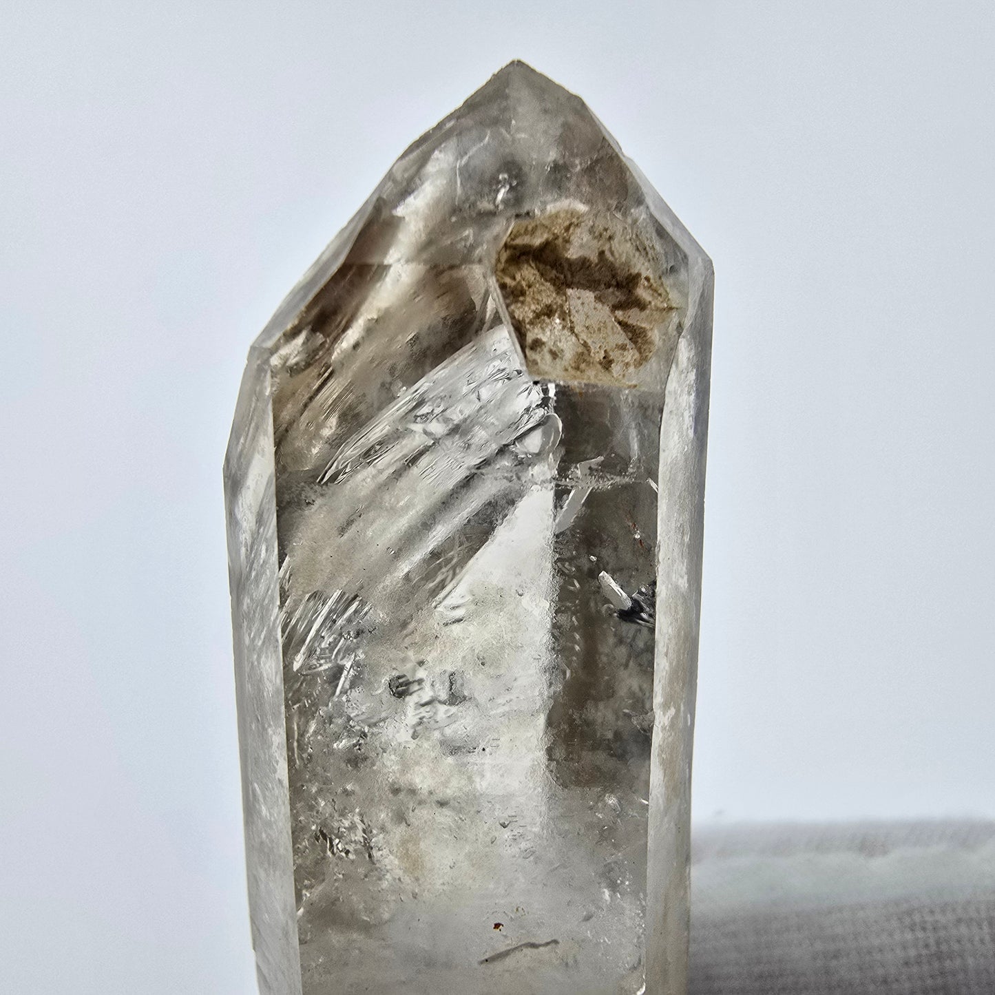 Enhydro Phantom Smoky Quartz Sceptre Tip 2x Bubble Goboboseb, Namibie 52*18*16mm 