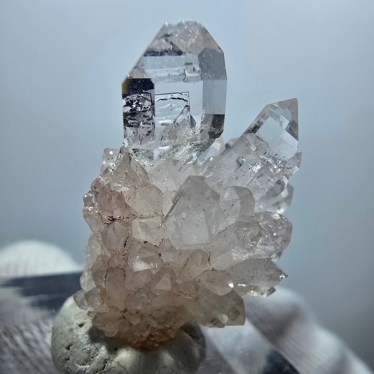 Clear Phantom Smoky Quartz Scepter Cluster Goboboseb, Namibia 26*19*13mm 