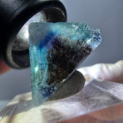 Phantom Fluorite cube parquetted, green purple Okorusu, Namibia 18*18*17mm 