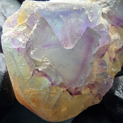 Cube de fluorite fantôme vert violet, spécimen de quartz Omehane, namibie 50*32*24mm