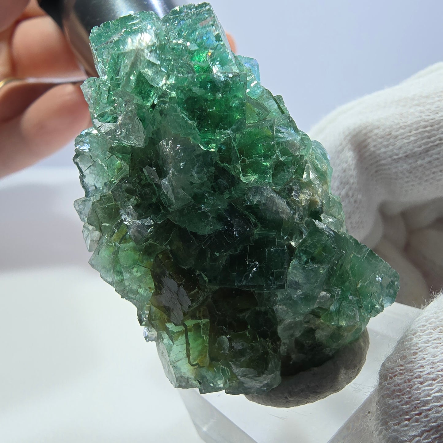 Phantom Fluorite Cube Stepped Green Okorusu, Namibia 49*33*22mm 