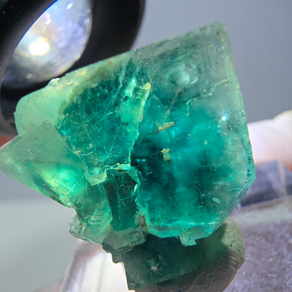 Phantom Fluorit Würfel Stufe, grün parkettiert Okorusu, Namibia 21*21*13mm
