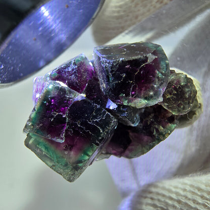 Seltene Phantom Fluorit Würfel Stufe, grün pink Okorusu, Namibia 24*16*14mm