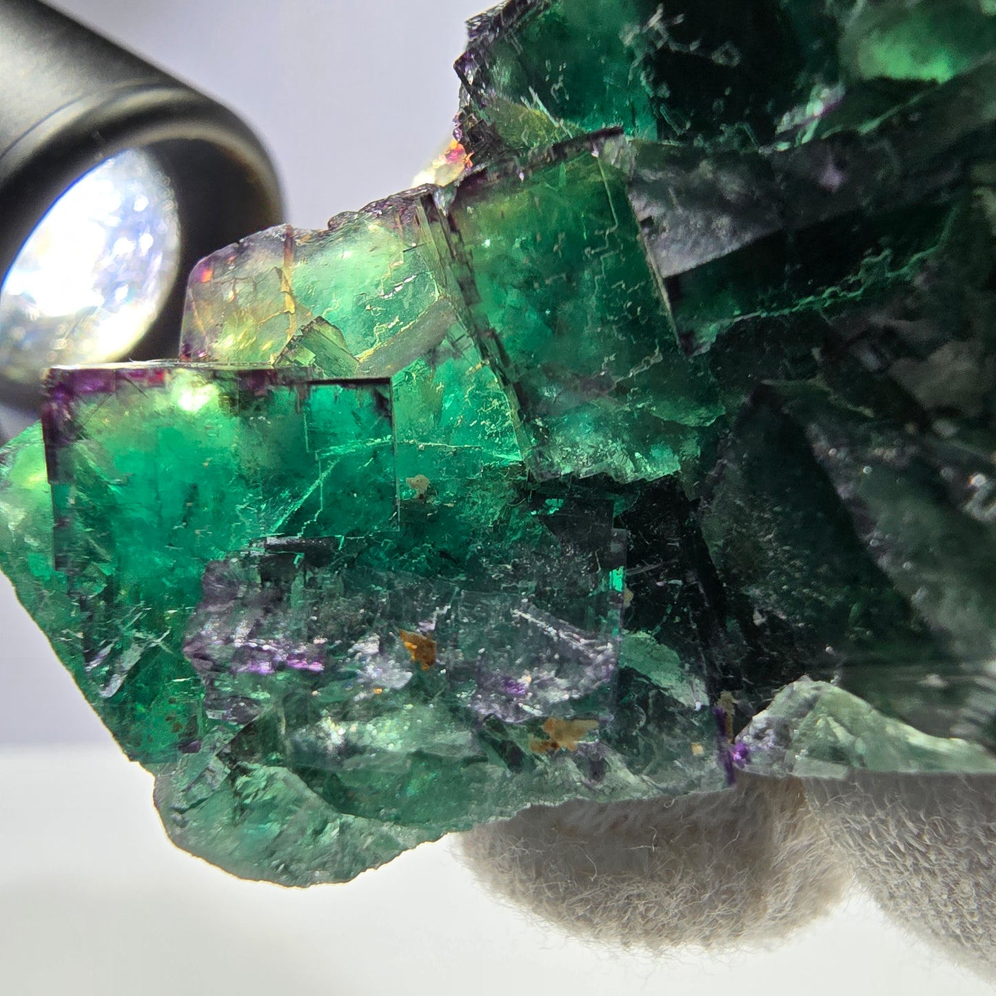 Cube de fluorite fantôme parqueté, zonal Okorusu Namibie 82*57*47mm 