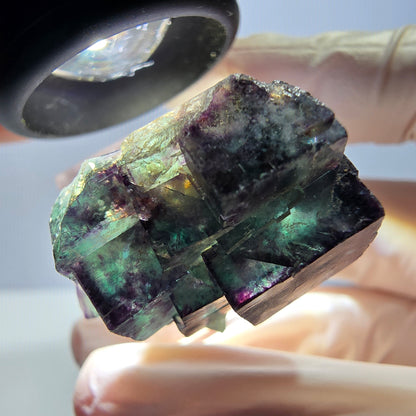 Phantom Fluorit Würfel Stufe, parkettiert grün lila Okorusu, Namibia 29*28*16mm