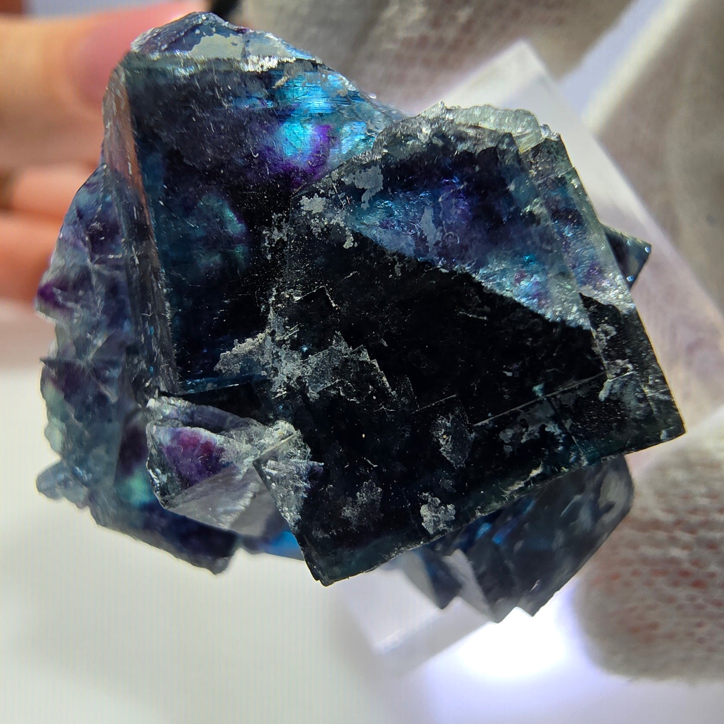 Phantom Fluorit Würfel Stufe, zonal - Neuer Fund! Okorusu, Namibia 32*27*17mm