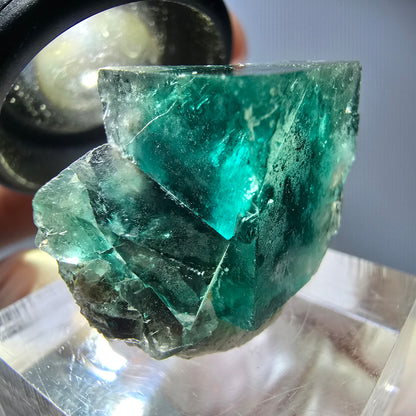 Seltene Phantom Fluorit Würfel Stufe, grün Okorusu, Namibia 23*19*15mm