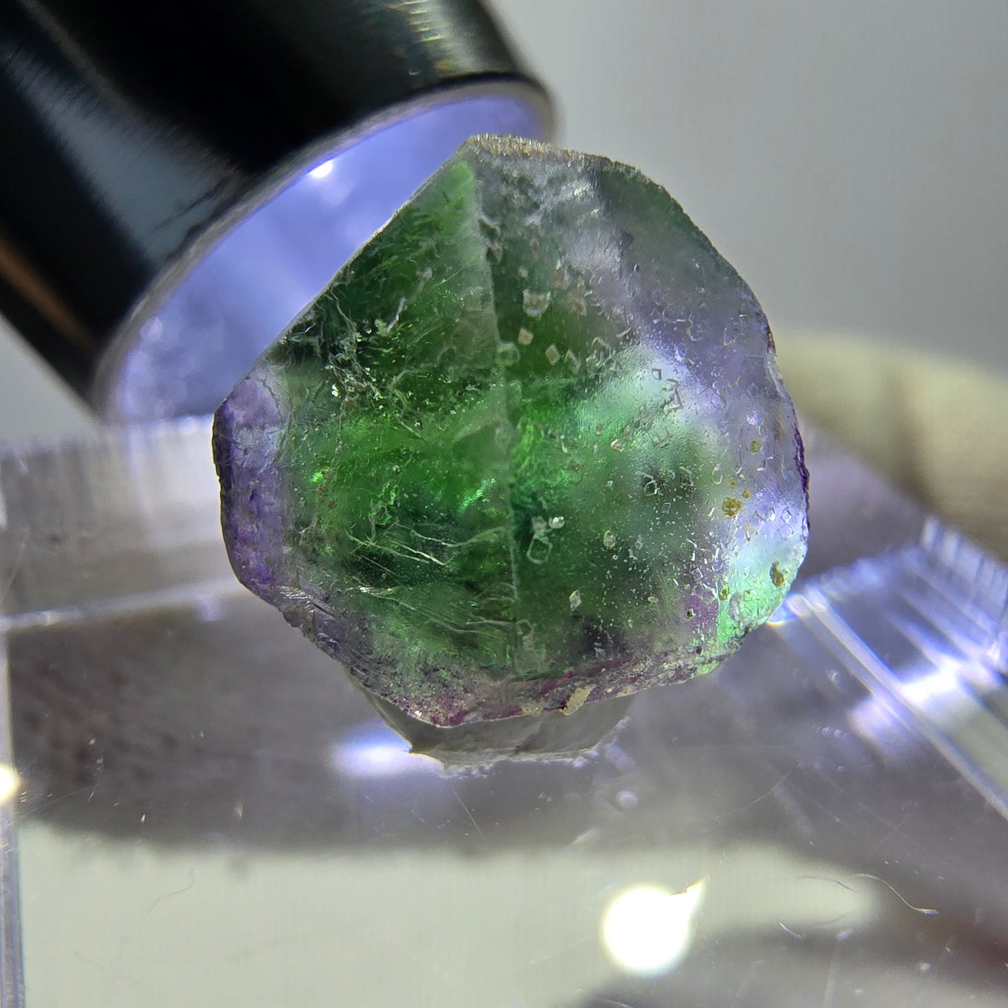 Phantom Fluorit Würfe, hexagonal, grün weiß Erongo, Namibia 12*9*9mm