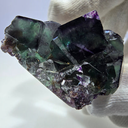 Clear Phantom Fluorite Cube Specimen zonal green purple Okorusu, Namibia 41*28*23mm 