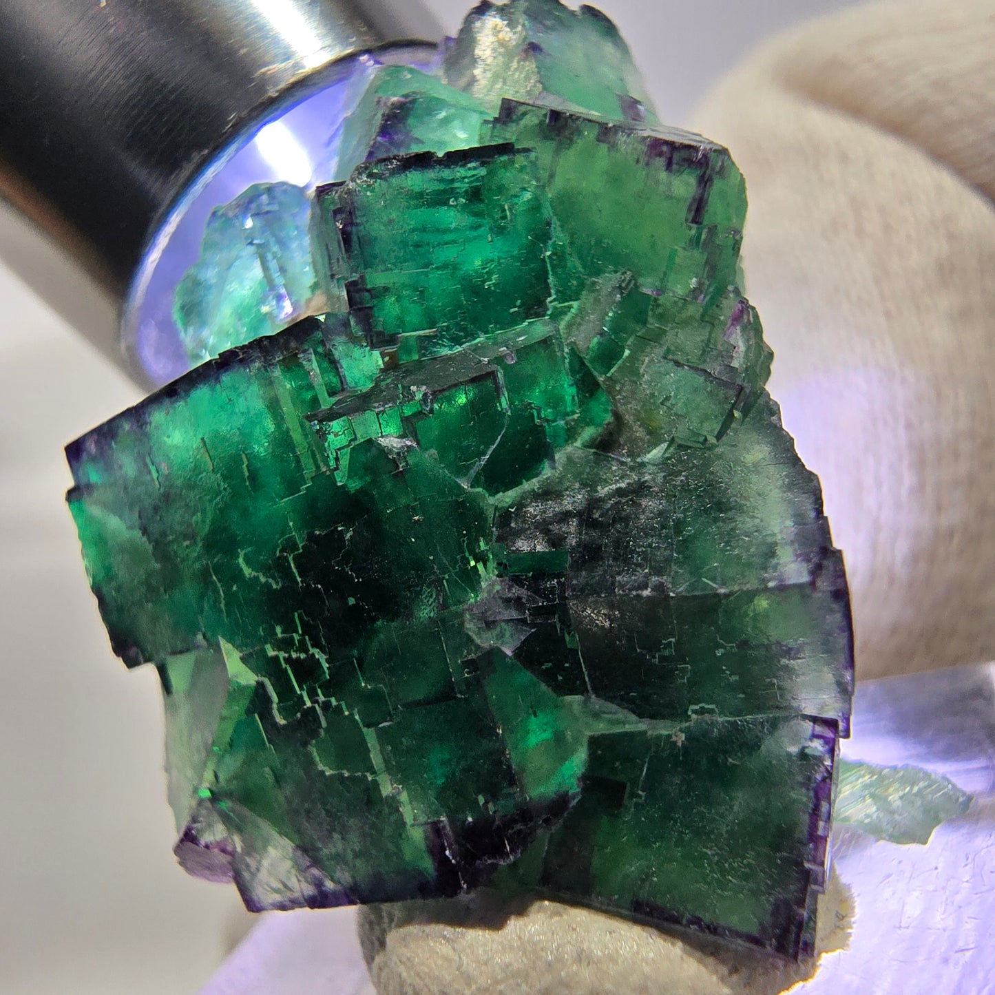 Phantom Fluorite cube specimen parquetted zonal Okorusu, Namibia 31*27*15mm 