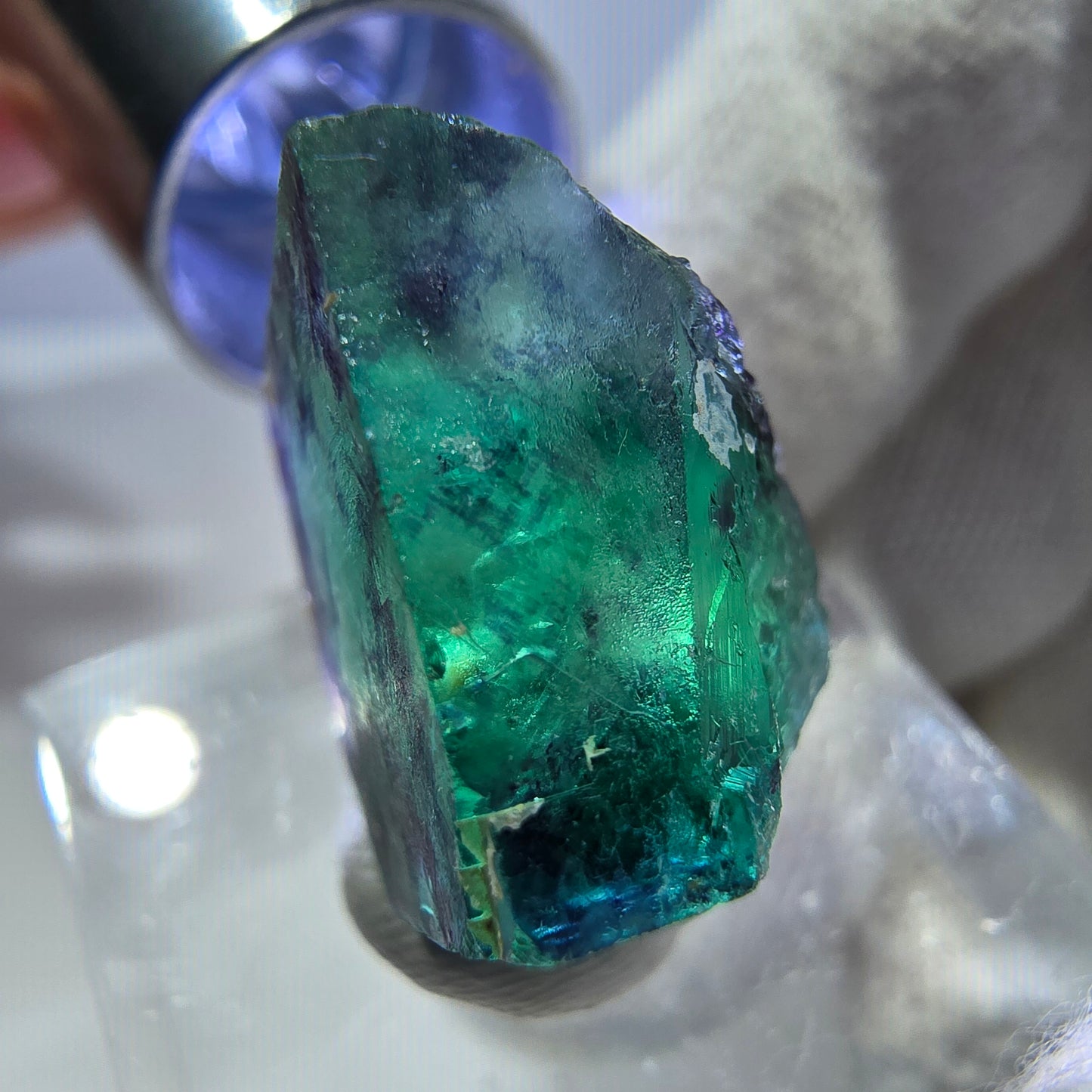 Rare Phantom Fluorite Cube, zonal green purple Okorusu, Namibia 22*22*13mm 