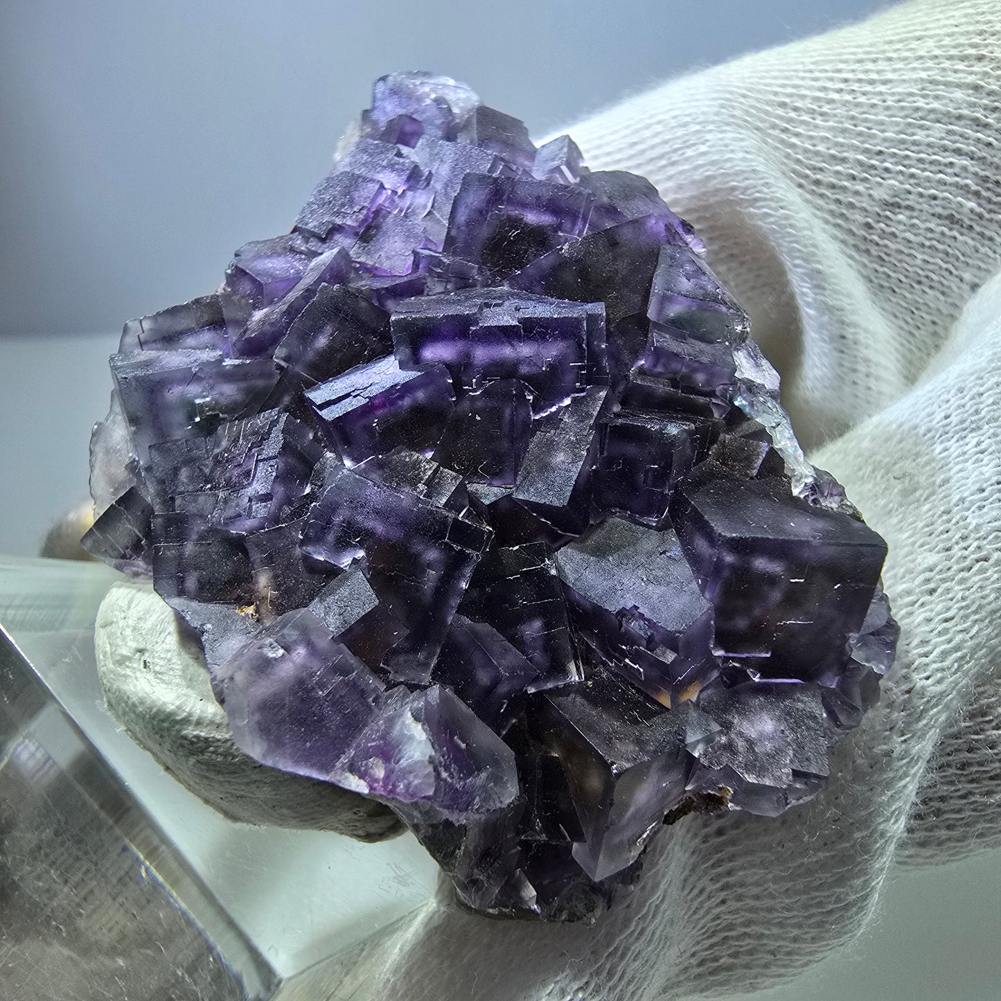 Seltene Phantom Fluorit Würfel Stufe, grün lila Okorusu, Namibia 58*46*16mm