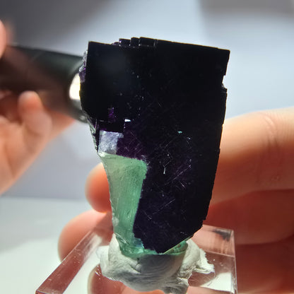 Fluorit Würfel Stufe, parkettiert grün lila 11:11 Angel Pocket Okorusu, Namibia 36*35*19mm