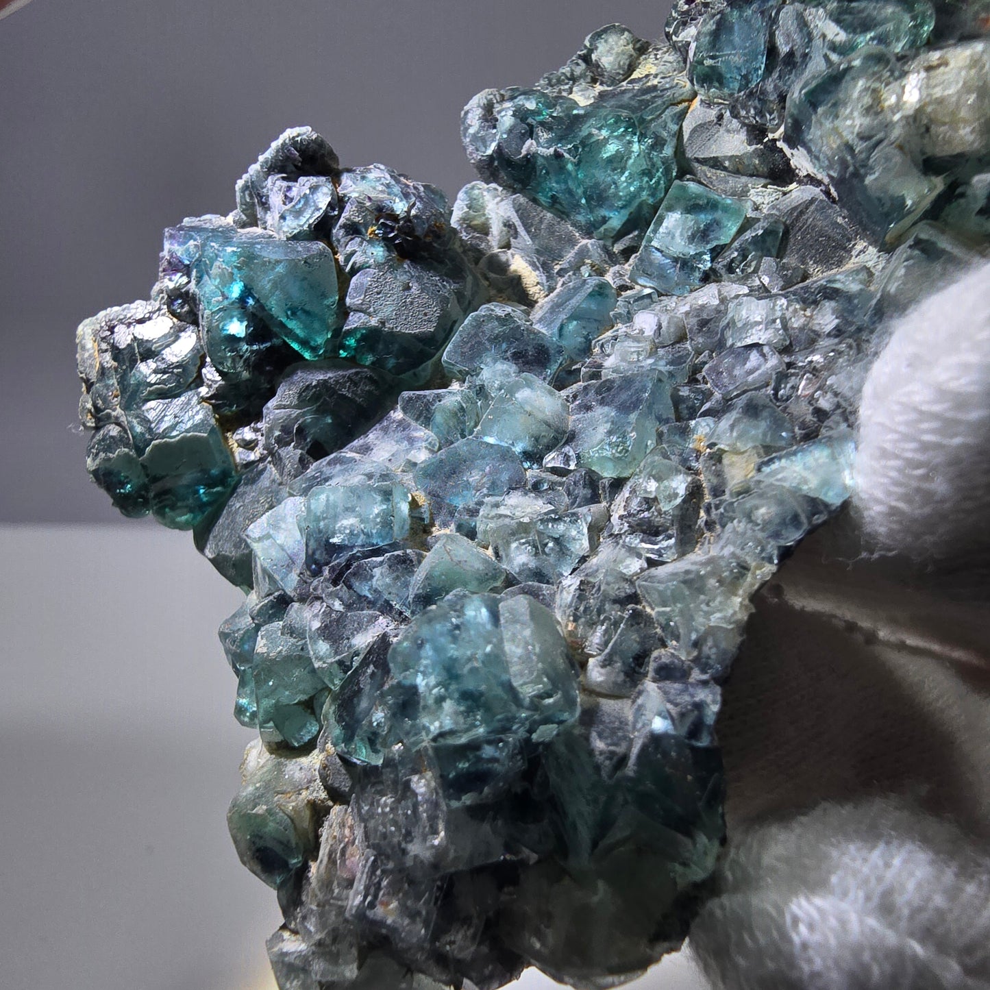 Rares cubes de fluorite fantôme zonaux, vert violet, Erongo, Namibie 75 x 53 x 15 mm 