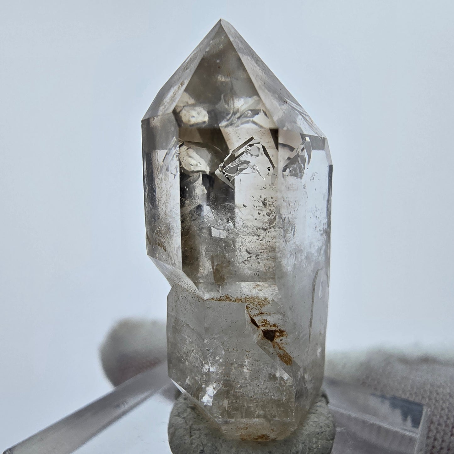 Enhydro Phantom Rauchquarz Zepter Spitze 2x Blase Goboboseb, Namibia 35*18*10mm