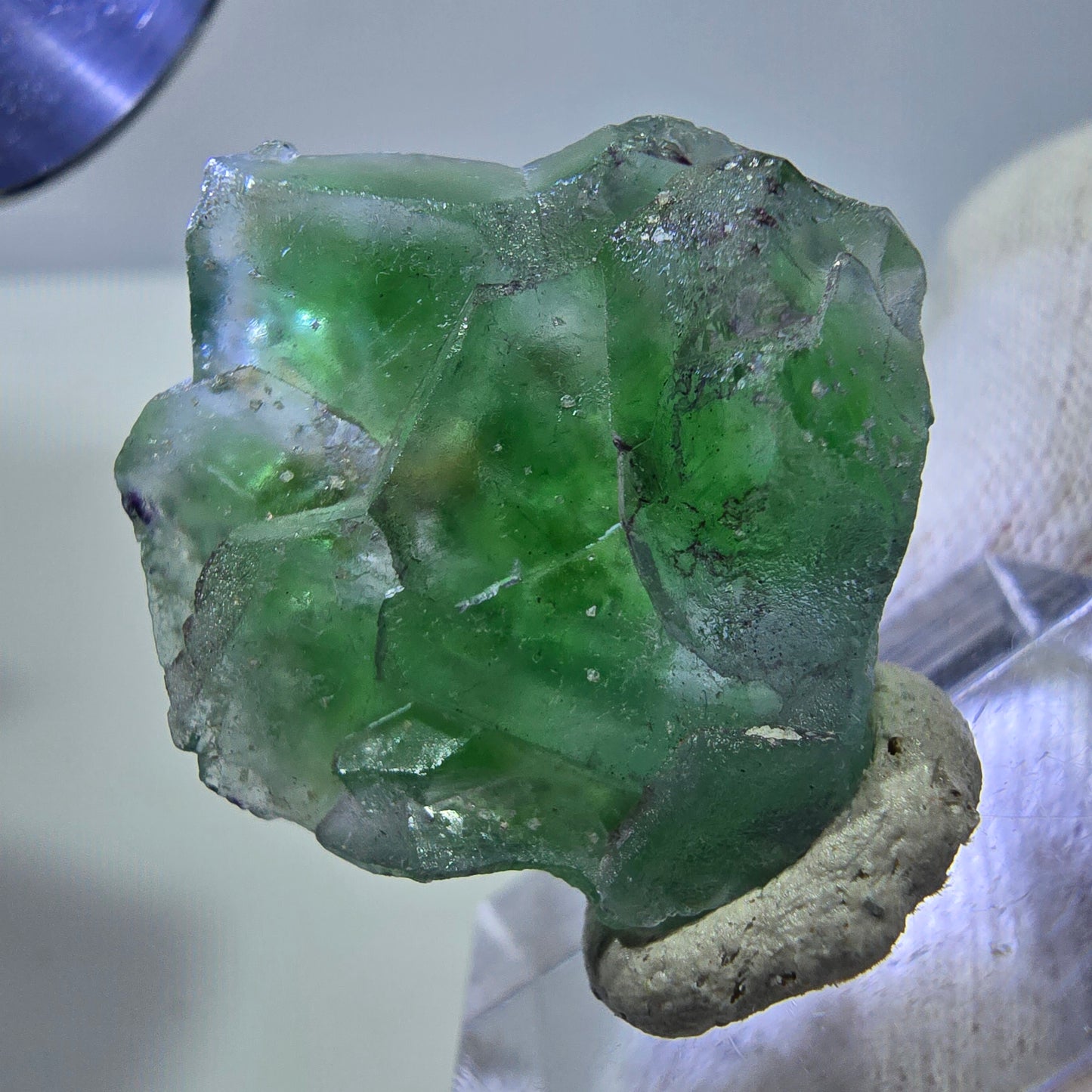 Rare Phantom Fluorite Cube Specimen zonal green purple Okorusu, Namibia 28*28*12mm