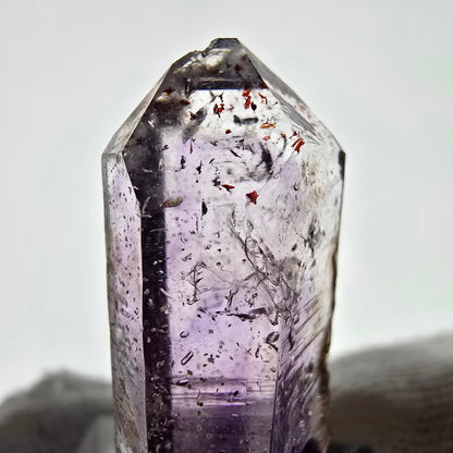 Harlequin Phantom Skeleton Amethyst, UV Calcite Valentine Pocket Namibia 35*15*13mm 