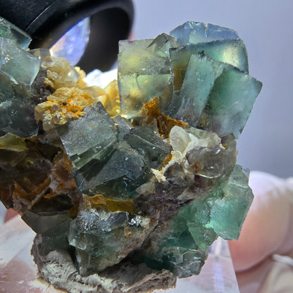 Phantom Fluorit Würfel, Quarz Stufe, grün Okorusu, Namibia 37*30*27mm