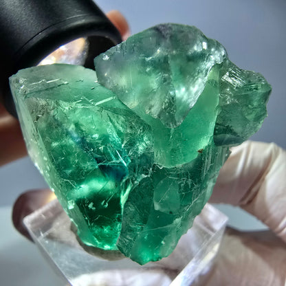Seltene Phantom Fluorit Würfel Stufe, grün Okorusu, Namibia 40*28*20mm